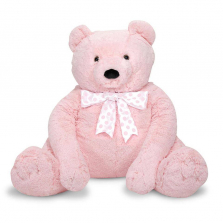 Melissa & Doug Jumbo Pink Teddy Bear Stuffed Animal (2 feet tall)