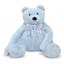 Melissa & Doug Jumbo Blue Teddy Bear Stuffed Animal (over 2 feet tall)