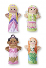 Melissa & Doug Storybook Friends Hand Puppets (Set of 4) - Princess, Fairy, Mermaid, and Ballerina