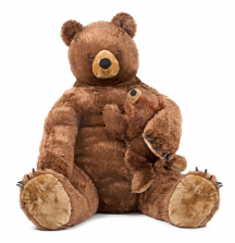 Melissa & Doug Giant Brown Bear and Baby Cub - Lifelike Stuffed Animals (nearly 3 feet tall)