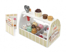 Melissa & Doug Wooden Scoop and Serve Ice Cream Counter - 20 pcs