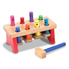 Melissa & Doug Deluxe Pounding Bench Wooden Toy With Mallet