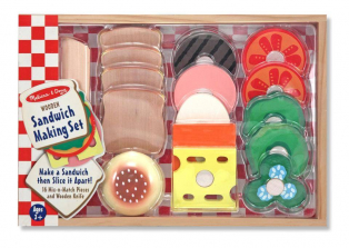 Melissa & Doug Wooden Sandwich-Making Pretend Play Food Set