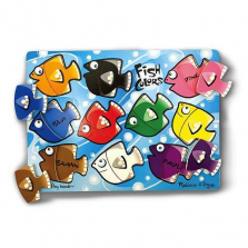 Melissa & Doug Classic Peg Puzzle - Colorful Fish