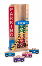 Melissa & Doug Stack and Count Wooden Parking Garage Classic Toy