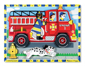 Melissa & Doug Fresh Start Chunky Wooden Puzzle 18-Piece - Fire Truck