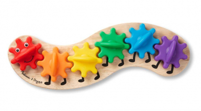 Melissa & Doug Rainbow Caterpillar Gear Toy with 6 Interchangeable Gears