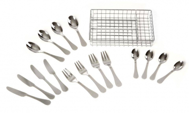 Melissa & Doug Stainless Steel Mealtime Utensil Set - Dishwasher-Safe Play Kitchen Accessories