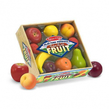 Melissa & Doug Playtime Produce Fruits Play Food Set With Crate (9 pcs)