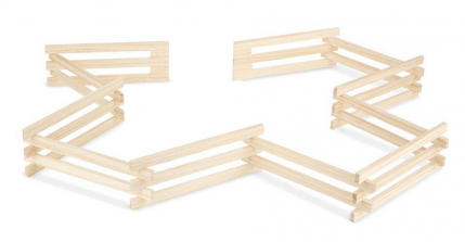 Melissa & Doug Wooden Horse Corral Fence - 11 Folding Sections (3.5 inches high, 9 feet long)