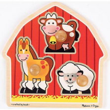 Melissa & Doug Barnyard Jumbo Knob Wooden Puzzle - 3-Piece