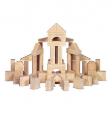 Melissa & Doug Standard Unit Solid-Wood Building Blocks With Wooden Storage Tray (60 pcs)