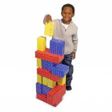 Melissa & Doug Jumbo Extra-Thick Cardboard Building Blocks - 40 Blocks in 3 Sizes
