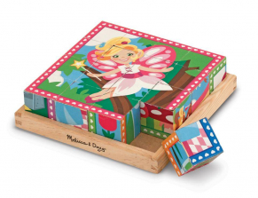 Melissa & Doug Princess and Fairy Wooden Cube Puzzle - 6 Puzzles in 1 (16 pcs)