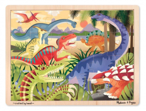 Melissa & Doug Dinosaurs Wooden Jigsaw Puzzle With Storage Tray (24 pieces)