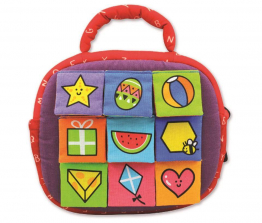 Melissa & Doug K's Kids Take-Along Shape Sorter Baby Toy With 2-Sided Activity Bag and 9 Textured Shape Blocks