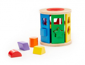 Melissa & Doug Match and Roll Shape Sorter - Classic Wooden Toy