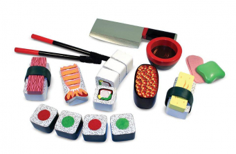 Melissa & Doug Sushi Slicing Wooden Play Food Set