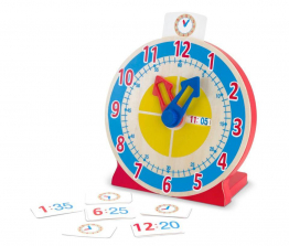 Melissa & Doug Turn & Tell Wooden Clock - Educational Toy With 12+ Reversible Time Cards