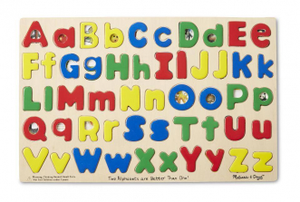 Melissa & Doug Upper & Lower Case Alphabet Letters Wooden Puzzle (52 pcs)