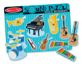 Melissa & Doug Musical Instruments Sound Puzzle - Wooden Peg Puzzle (8 pcs)