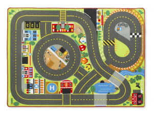 Melissa & Doug Jumbo Roadway Activity Rug With 4 Wooden Traffic Signs (79 x 58 inches)