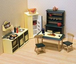 Melissa & Doug Classic Dollhouse Furniture Wooden Kitchen Set