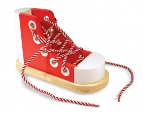 Melissa & Doug Deluxe Lacing High-Top Sneaker Wooden Toy