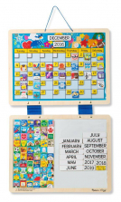 Melissa & Doug Monthly Magnetic Calendar With 133 Magnets and 2 Fabric-Hinged Dry-Erase Boards