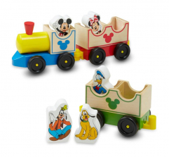 Melissa & Doug Disney Baby Mickey Mouse and Friends All Aboard Wooden Train Toy With 3 Train Cars and 5 Characters