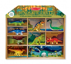 Melissa & Doug Dinosaur Party Play Set - 9 Collectible Miniature Dinosaurs in a Case