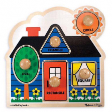 Melissa & Doug First Shapes Jumbo Knob Wooden Puzzle - 5-Piece