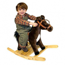 Melissa & Doug Plush Rocking Horse - Wooden Base and Handles Plus Saddle and Harness