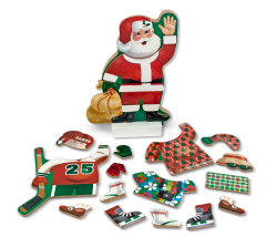 Melissa & Doug Santa Wooden Dress-Up Doll and Stand With Magnetic Accessories (22 pcs)