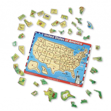 Melissa & Doug USA Map Wooden Peg Sound Puzzle - 40-piece