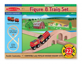 Melissa & Doug Classic Wooden Figure 8 Train Railway Set