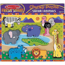 Melissa & Doug Fresh Start Chunky Wooden Puzzle 8-Piece - Safari Animals