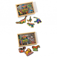 Melissa & Doug Animals and Dinosaurs Wooden Magnet Set