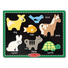 Melissa & Doug Fresh Start Chunky Wooden Puzzle 7-Piece - Pets