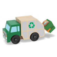 Melissa & Doug Garbage Truck Wooden Vehicle Toy (3 pcs)