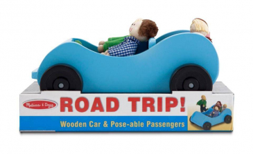 Melissa & Doug Road Trip Wooden Toy Car and 4 Poseable Dolls (4-5 inches each)