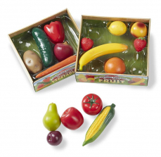 Melissa & Doug Play-Time Produce Fruit (9 pcs) and Vegetables (7 pcs) Realistic Play Food