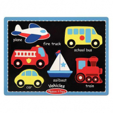 Melissa & Doug Fresh Start Chunky Wooden Puzzle 6-Piece - Vehicles