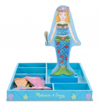 Melissa & Doug Merry Mermaid Wooden Dress-Up Doll and Stand - 35 Magnetic Accessories