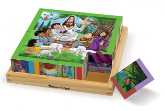 Melissa & Doug New Testament Bible Stories Wooden Cube Puzzle - 6 Puzzles in 1 (16 pcs)