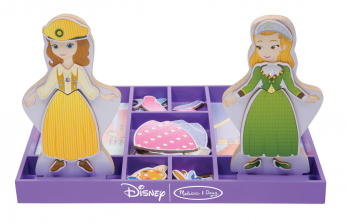 Melissa & Doug Disney Sofia the First and Princess Amber Wooden Magnetic Dress-Up Set