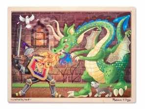 Melissa & Doug Knight vs. Dragon Wooden Jigsaw Puzzle With Storage Tray (48 pcs)