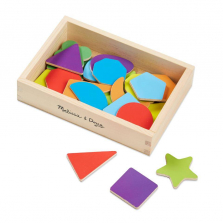 Melissa & Doug 25 Wooden Shape and Color Magnets in a Box