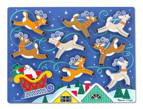 Melissa & Doug Santa's Sleigh Wooden Chunky Puzzle (9 pcs)