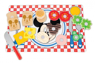 Melissa & Doug Disney Mickey Mouse Clubhouse Wooden Sandwich-Making Play Food Set